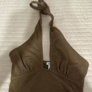 Rue21 tie crop top in brown